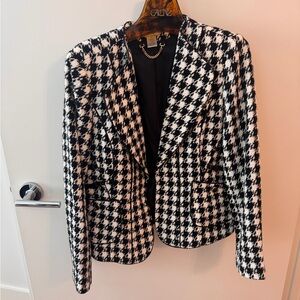 Cache Black and White Houndstooth Blazer